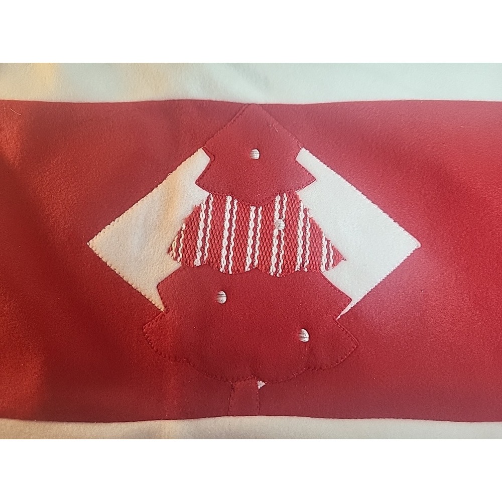 Vintage Handmade Christmas Table Runner with Felt Appliqué.